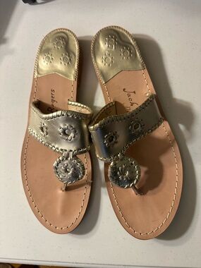 Jack Rogers Gold Metallic Sandals size 11.5 Women's New